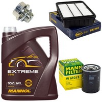 MotoröL Filter Set 5W-40 5 Liter + ÖLablassschraube FüR Mitsubishi Lancer Viii