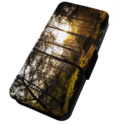 AUSVERKAUF bedruckte Klapp-Handyhülle für iPhone Wald Sonnenlicht