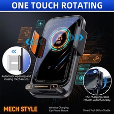 Auto Clamping Wireless Charger Car Mount Holder for iPhone 14 15 16 17 Pro Max