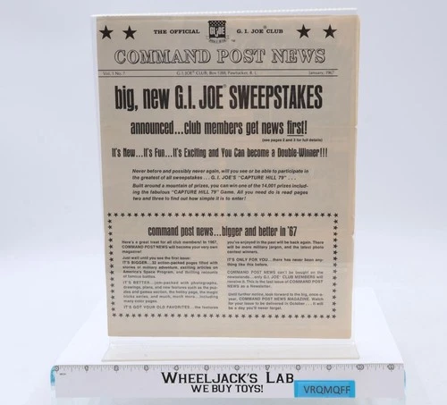 GI Joe Club Command Post News Official Vol. 1, No. 7 Vintage 1967 Accessory