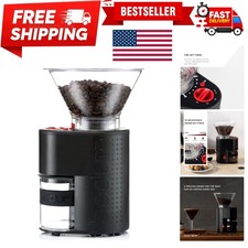 Stylish Electric Burr Coffee Grinder: Preserve Flavor with 12 Settings, Black