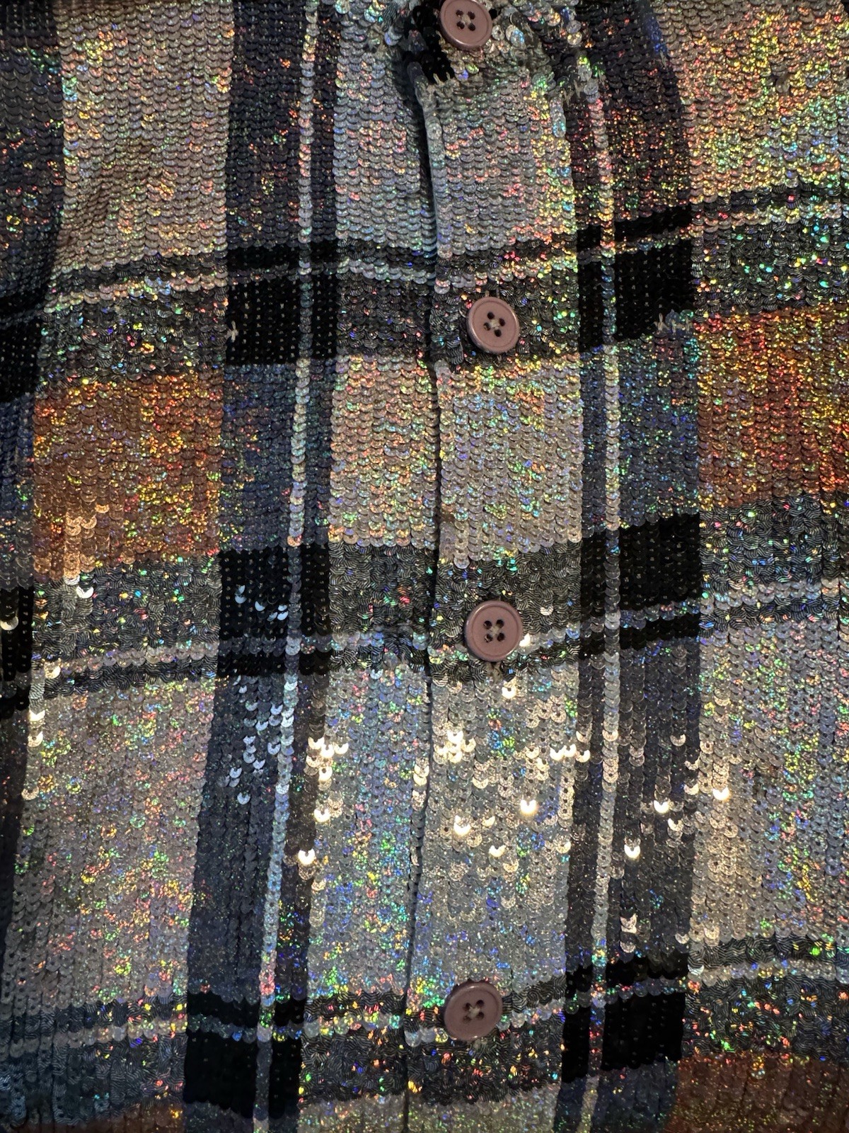 ASHISH Button Down Checked Checkered Sequin Embel… - image 8