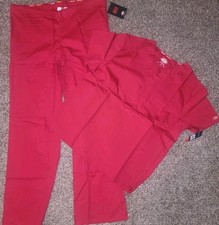 Dickies Medical Scrub Pants Top Set Medium Red NEW