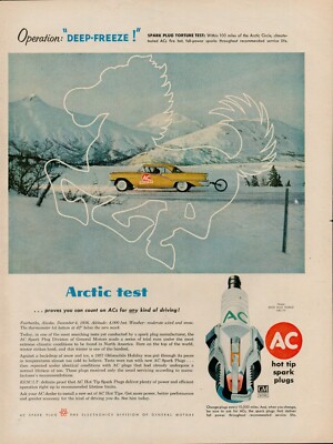 1957 AC Delco Spark Plugs Vintage Print Ad Car Auto Automobile General Motors US