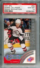 2001-02 UD SPx HENRIK TALLINDER Rookie Redemption RC Rare SP #/1250 PSA 10 Pop 1