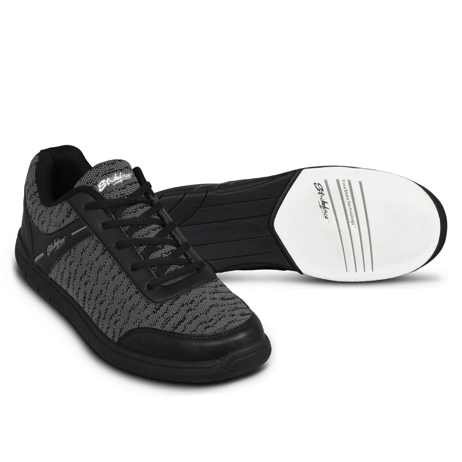 KR Strikeforce Flyer Mesh Black/Steel WIDE WIDTH Mens Bowling Shoes