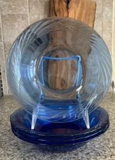 Pyrex~Cobalt Blue~Glass~Festiva~Rimmed~7½" Soup/Cereal Bowl