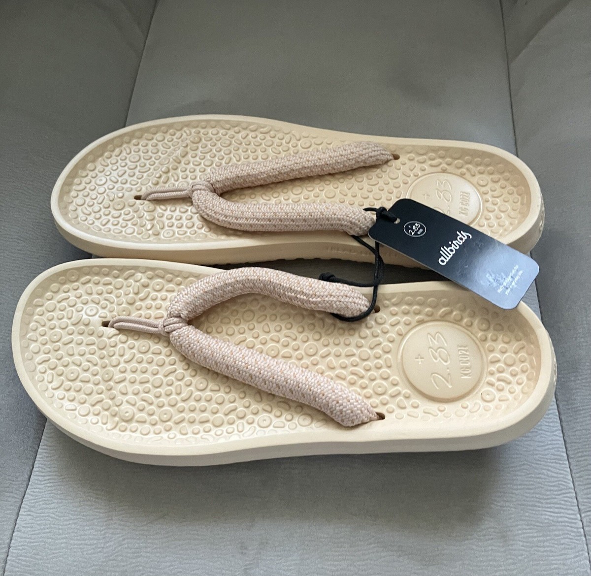 New Mens Allbirds Lux Beige Comfort Casual Thong Flip Flops Sandals Size 10 M‎ Allbirds Lux Beige Sugar Zeffer Adult Flip Flops Sandals | eBay main image 4