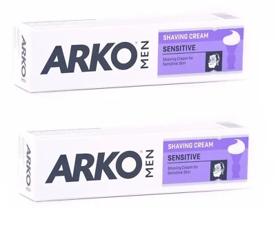 Arko Men Sensitive Shaving Cream 100ml Each Barber & Home Use (2 Pcs Offer)