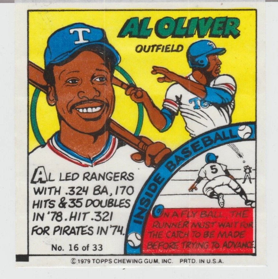 1979 Topps Bazooka Comics # 16 Al Oliver Texas Rangers
