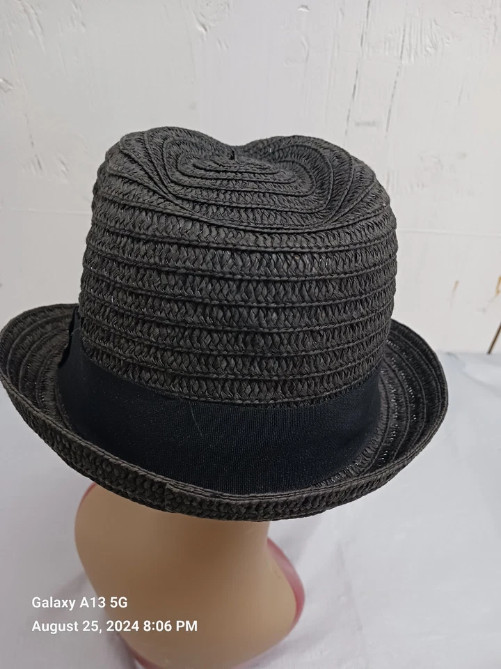 Sombrero de paja Fedora negro para hombre San Diego Hat Co. Talla S Foto 4 de 4