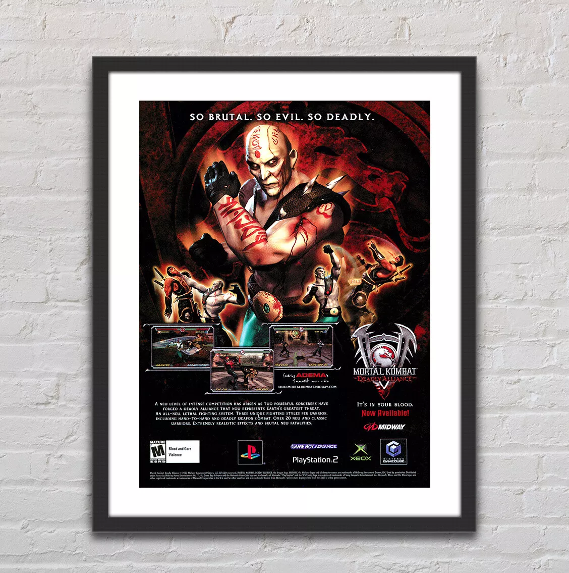 Mortal Kombat Deadly Alliance PS2 XBOX Glossy Promo Ad Poster Unframed G0736