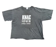 Vintage Auth KNAC 105.5 Pure Rock Black T Shirt Mens Size XL
