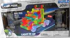 Laser Pegs Big Rig 281 Pieces Build 30 in 1 Models Lights Up Ages 5+