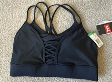 TYR Women Black Quinn Top Swim or Bra Top UPF 50+ Medium Support Size 8