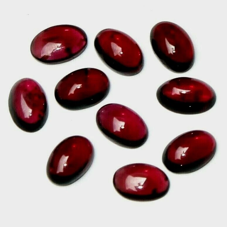Großhandel Menge Von 6x4mm Oval Cabochonschliff Natürlich Granat Lose Kalibriert - Bild 2 von 4