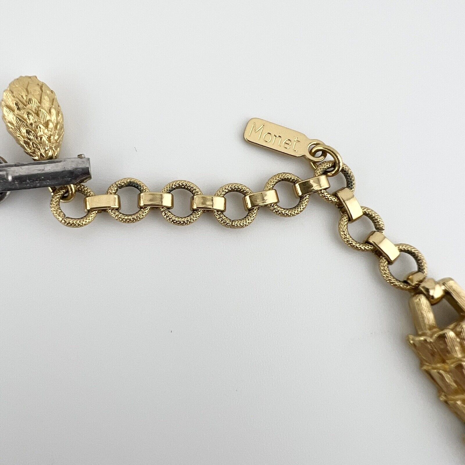 Vintage Monet Gold Tone Set Necklace Choker Brace… - image 4