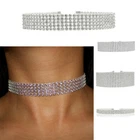 Choker Crystal Fashion Necklace Ladies Girl Diamante Jewellery Rhinestone Silver