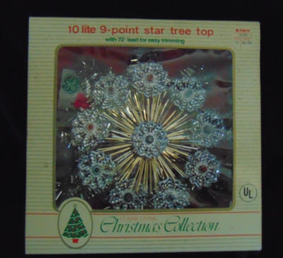 10 lite 9 Point STAR Tree Top Vintage 80s Zayre LOOK Christmas