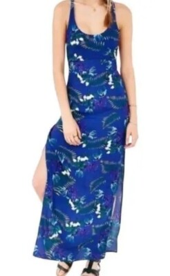 For Love & Lemons Blue Tropical Cutout Maxi Dress Women's Size Small S |  eBay