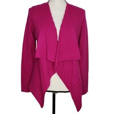 Suéter Cárdigan Chicos L/S Frente Abierto Talla 0 Pequeño Rosa Magenta Nuevo con Etiquetas Cachemira