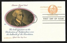 #UX74 (10c) John Hancock - Domestic Rate Postal Card - Fleetwood FDC