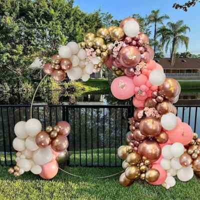 INFLORAL Pink Balloon Arch Kit - 149 Pc Party Decor With Confetti Balloons For Birthday, Baby Shower, Bridal