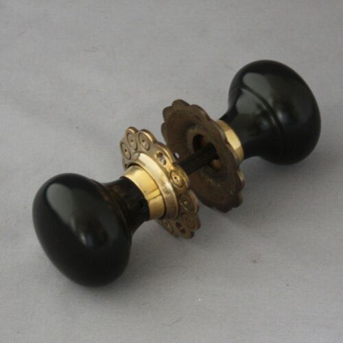 Boutons de porte chignon en ébène massif - Photo 2 sur 5