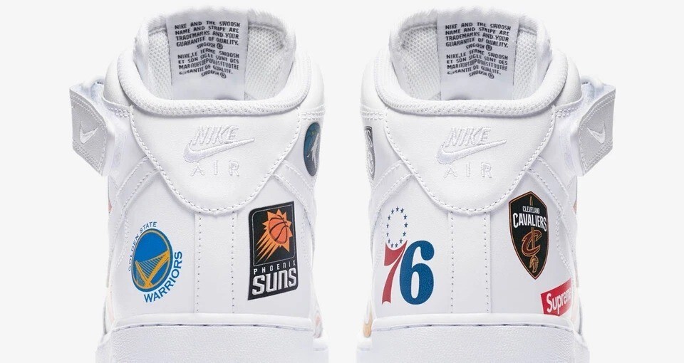 Size 12 - Supreme x NBA x Nike Air Force 1 Mid White for sale