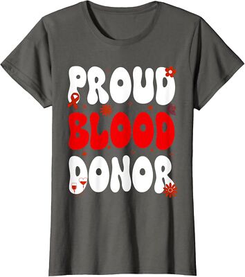 Proud Blood Donor Donation National Month Cool Ladies' Crewneck T-Shirt