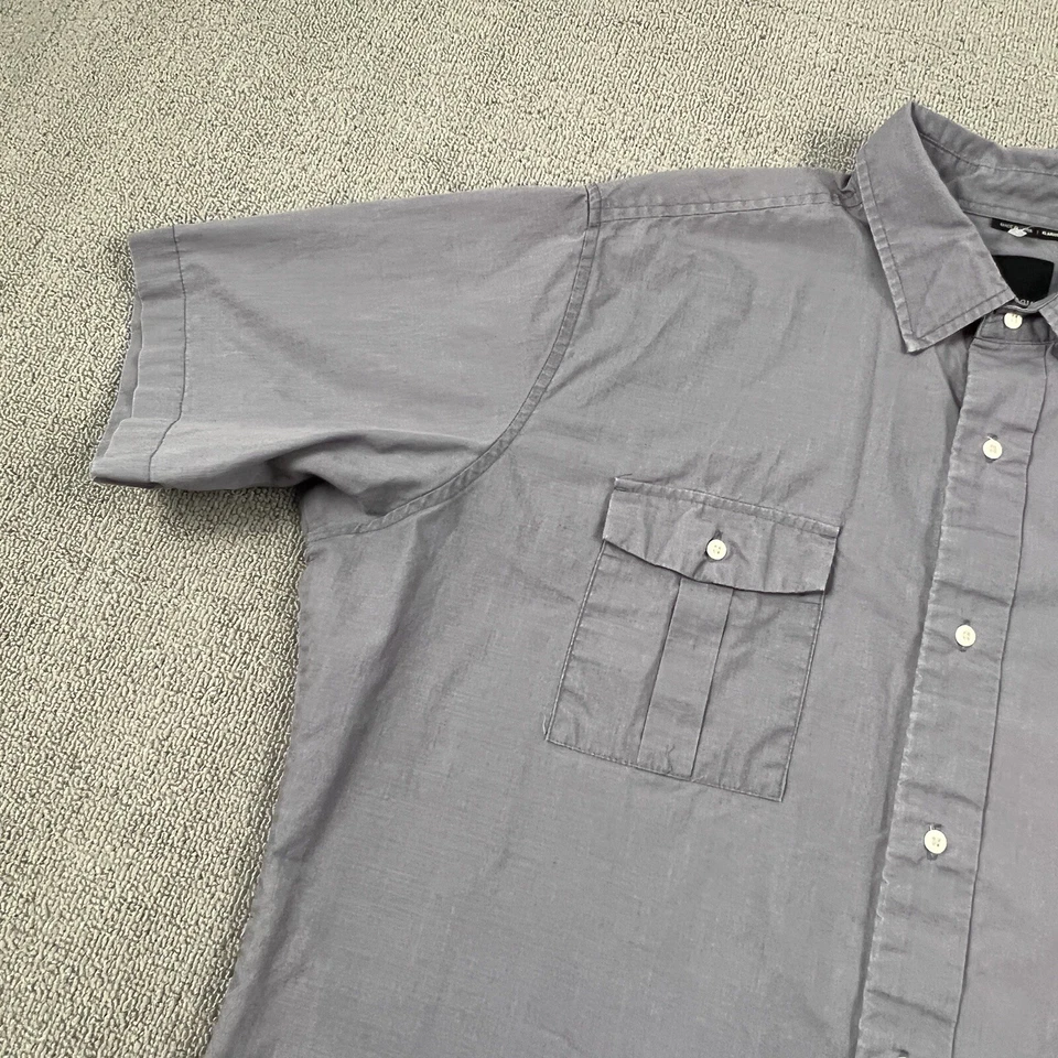Camisa Krew Adulto Extra Grande Gris Abotonada Manga Corta Informal Ropa de Calle Para Hombre Foto 2 de 4