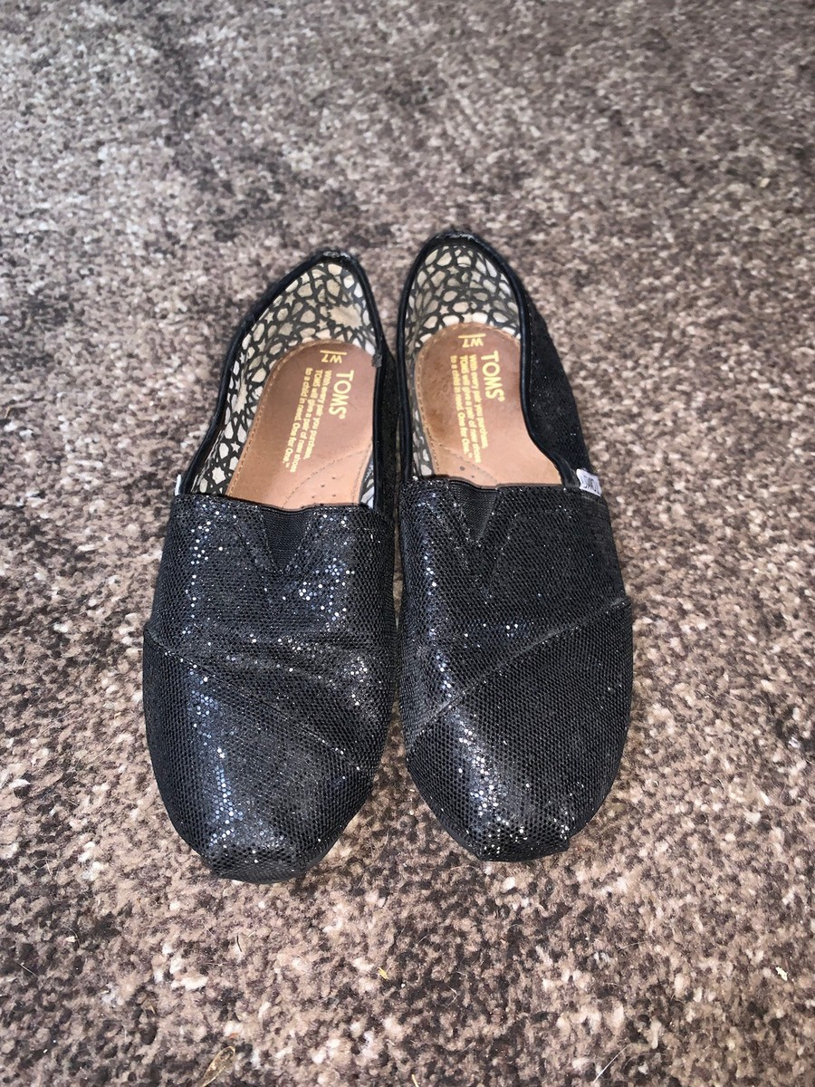 Loafers Womens Black Sequin Shoes Retro Grunge Classic Sparkle