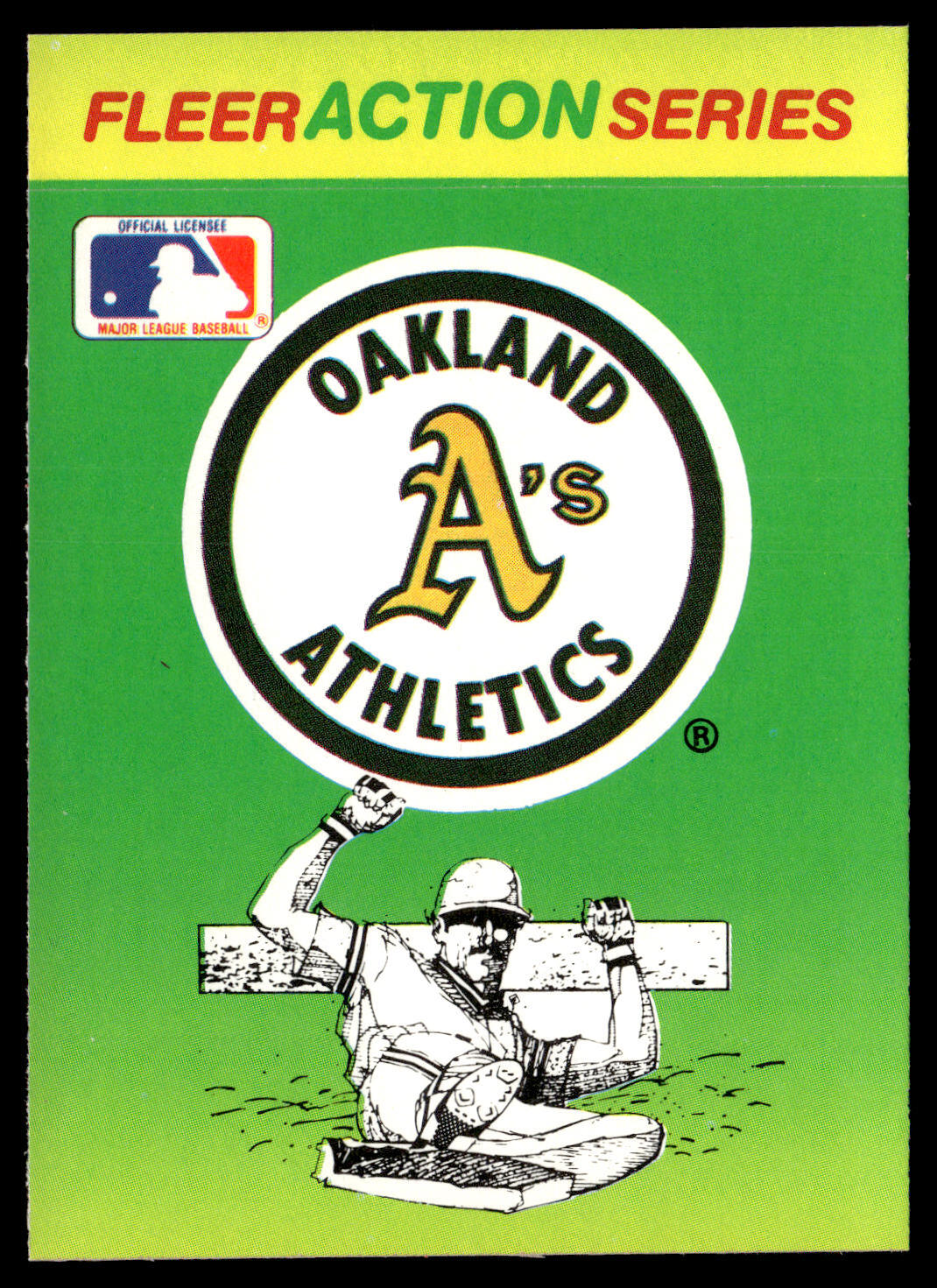 1990 Fleer Oakland Athletics #NNO Action Series Team Stickers Oakland Athletics