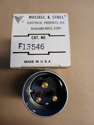 Russell Stoll F13546, 30A/250V, 3-Wire Plug, Ever-Lok Series, NEW Old Stock