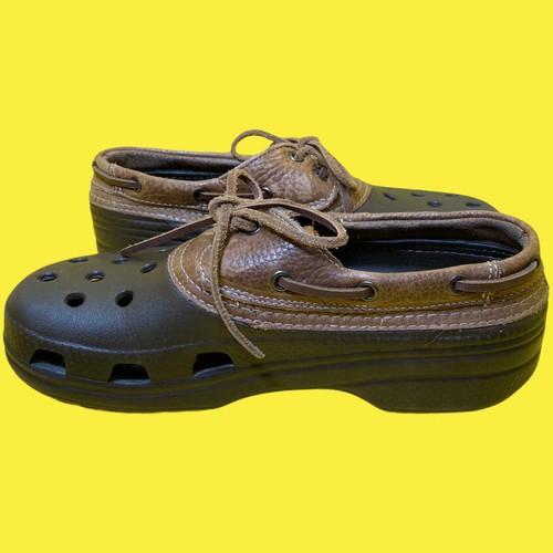 CROCS Brown Leather Islander Pitcrew 