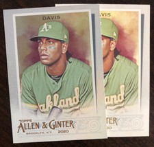 2020 Topps Allen & Ginter KHRIS DAVIS Hot Box Silver Foil & Base #180 Athletics