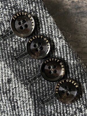 Pretty Green X Jimi Hendrix Grey Wool Blend Graphic Jacket Blazer