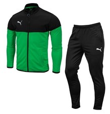 Puma Men Football Play Suit Set Green Soccer Jacket Pant GYM Jersey 65609208