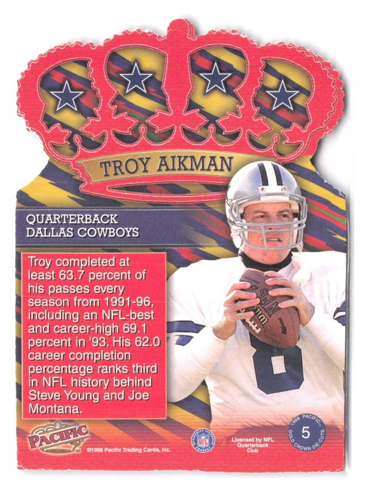 1998 Pacific Gold Crown DieCuts 5 Troy Aikman Dallas Cowboys eBay