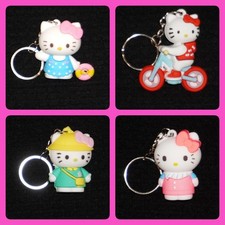 Cute Cartoon White Cat Keychain - 3D Rubber Kitten Bag Charm Keyring - Choose 1