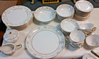54 vintage Mikasa Fine China Judith Pattern Set for 8 - Dinner Plates, Charger