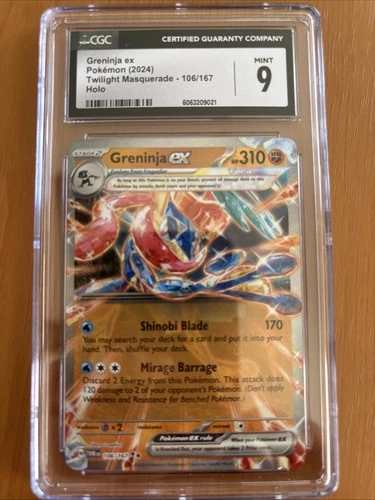 Greninja ex -  TWM 106/167 Pokémon SV06: Twilight Masquerade Double Rare CGC 9 M