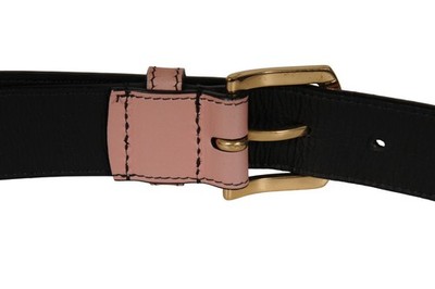 Emilio Pucci Supreme Logo Leather Belt Dusty Pink Blue Tan Size L