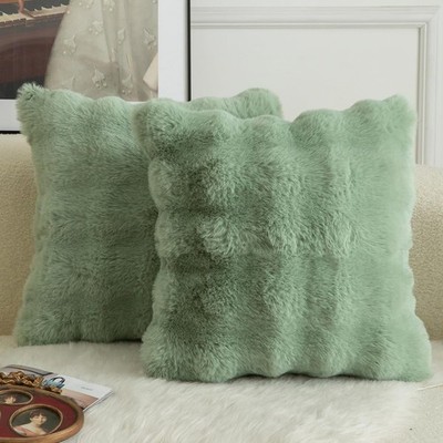 2er Set Luxus Dekorativ dicken Woll Kissenbezug Super Soft Wave Blase Plüschw...