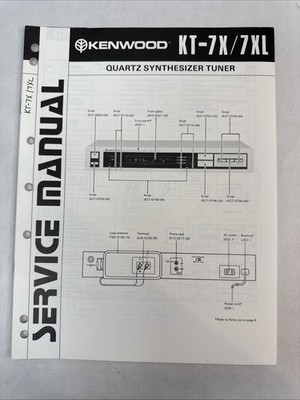 Vintage Kenwood Service Manual Model Number KT-7X KT-7XL