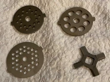Lot of 4 KitchenAid Hobart FG Food Grinder Disc Disks & Blade
