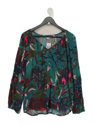 White Stuff Damen Top UK 18 Multi Floral 100% Sonstige Langarm V-Ausschnitt Basic