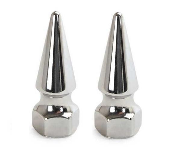 Colony Pike Nuts Chrome Pair 1/4"" -20 UNC Imperial Bolt fits Harley-Davidson