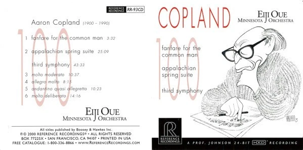 REFERENCE RECORDINGS RR-093 COPLAND FANFARE FOR THE COMMON MAN OUE 2000 CD - Bild 4 von 4