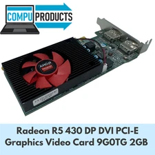 LOT OF 2 Dell AMD Radeon R5 430 two DP PCI-E Graphics Video Card 9G0TG 2GB GDDR5